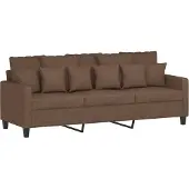 vidaXL Ensemble de canapés 3 pièces avec coussins Tissu brun