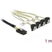 DeLOCK - SATA- / SAS-Kabel - SAS 6Gbit/s - Mini SAS (SFF-8087) (S) bis SATA (R) gewinkelt - 1 m (85687)