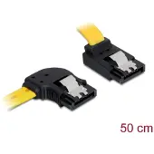 DeLOCK Cable SATA - Câble SATA - Serial ATA 150/300/600 - SATA (F) pour SATA (F) - 50 cm - verrouillé, connecteur à angle gauche, connecteur d'angle - jaune