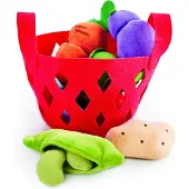 Hape Vegetables Felt Vegetable Basket 6 Pieces Multicolore 23.0 Enfants