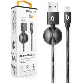 Aligator Câble PREMIUM 2A, Lightning 2m, noir