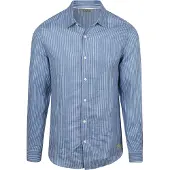 Scotch & soda Chemise en Lin Rayée Bleue Bleu taille XL