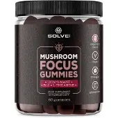Solve Labs Mushroom Focus Gummies, bonbons à la gelée, 60 pièces