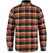 Fjällräven - Chemise épaisse en coton biologique - Singi Heavy Flannel Shirt M Autumn Leaf Dark Navy en Coton - Taille L - Orange