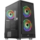 Aerocool Graphite-G-BK-v3 - MDT - ATX - panneau latéral avec fenêtre (verre trempé) - pas d'alimentation (ATX) - noir - USB/audio (ACCM-PB24133.11)