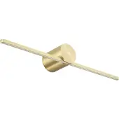 Light Prestige Applique murale LED Modern dorée 6 W, blanc chaud, 800 lm, métal, dim. : 5,5 x 40 x 7,2 cm, IP44,