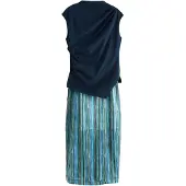 Next Robe bleu marine / bleu roi / vert / blanc