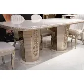 AEA Table de salle à manger moderne en bois beige
