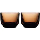 Fellow 2er-Set Pirch Cortado-Gläser, 120 ml, Bernstein, Verres, Marron