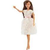 Heless Modepuppen-Kleid weisses Traumkleid Rosen bis 29cm