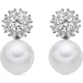 Luxenter Boucles d'oreilles 'Zioka' blanc perle