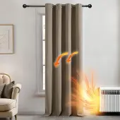 OEM Rideaux à anneaux, stores thermiques avec tissu occultant pour chambre à coucher, salon, 132 x 229 cm (L x H), taupe, 1 pièce