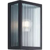Brilliant 40925/06 Getta Applique murale extérieure métal/verre noir Convient pour une ampoule standard
