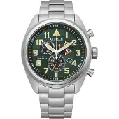 Citizen AT2480-81X Eco-Drive Chronographe homme titane vert