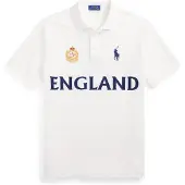 Ralph Lauren pour homme. 710B20867001 Polo d'Angleterre Classic Fit blanc (S), Casuel, Coton, Manche courte