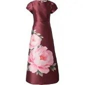 Vila Robe 'VISHINA' vert foncé / rose / lie de vin