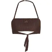 Adidas Iconisea Ribbed Padded Bandeau Bikini Top Marron 40 Femme