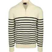 Steppin' Out Pull Demi-Zip Marinière Écru