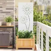 Syfax Écran de confidentialité de jardin Fretwork Blanc 50 x 140 cm