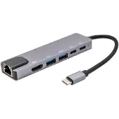 E+p MPA6 (USB-C, 6 ports), Station d’accueil + hub USB, Argent, Noir
