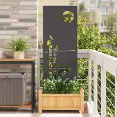 Syfax Écran de confidentialité de jardin Fretwork Noir 50 x 140 cm