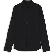 BOSS Chemise Regular en coton stretch à armure ratière