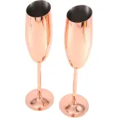 Semoic Ensemble de 2 flûtes à champagne en acier inoxydable