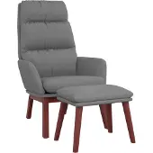vidaXL Fauteuil relax avec pouf Tissu gris clair