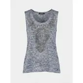 KOROSHI Haut bleu chiné / noir / argent
