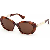 MAX&Co. MO0133, couleur havane foncé, lunettes de soleil pour femmes, dimensions : 55/17/140