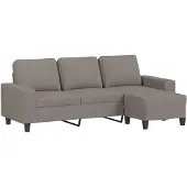 vidaXL Canapé 3 places avec pouf Taupe 180 cm Tissu