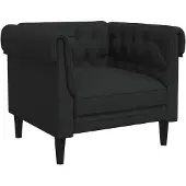 vidaXL Fauteuil Chesterfield noir tissu