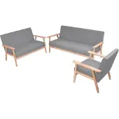 vidaXL Ensemble de canapés 3 pièces tissu gris clair