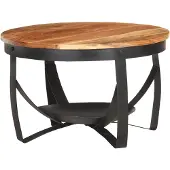 vidaXL Table basse Ø68x43 cm bois massif acacia