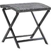 vidaXL Tabouret pliable résine tressée gris