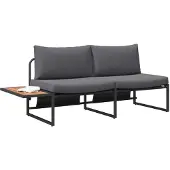 vidaXL Canapé de jardin avec coussins, anthracite, 200,5 x 70 x 85,5 cm, acier