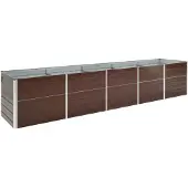 vidaXL Lit surélevé de jardin Acier galvanisé 400x80x45 cm Brun