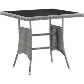 vidaXL Table de jardin Gris 80x80x74 cm Poly rotin