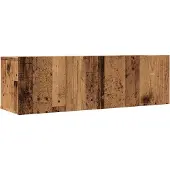 vidaXL Armoires murales TV 2 pcs. Aspect vieux bois 100x30x30 cm