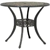 vidaXL Table de jardin Bronzes Ø90x75 cm Fonte d'aluminium