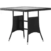 vidaXL Table de jardin noire 80 x 80 x 74 cm Poly rotin