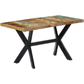 vidaXL Table de salle à manger 140x70x75 cm Vieux bois massif