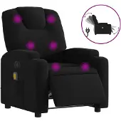 vidaXL Fauteuil de massage électrique noir tissu