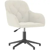 vidaXL Chaise de bureau Pivotante Crème Velours