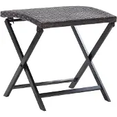 vidaXL Tabouret pliable Résine tressée Marron