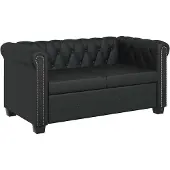 vidaXL Canapé Chesterfield à 2 places cuir synthétique noir