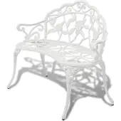 vidaXL Banc de jardin 100 cm fonte d'aluminium blanc