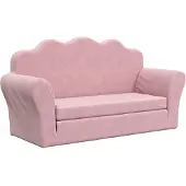 vidaXL Canapé-lit pour enfants 2 places Rose Peluche douce
