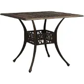 vidaXL Table de jardin Bronzes 90x90x73 cm Fonte d'aluminium