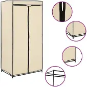 vidaXL Garde-robe Crème 75x50x160 cm